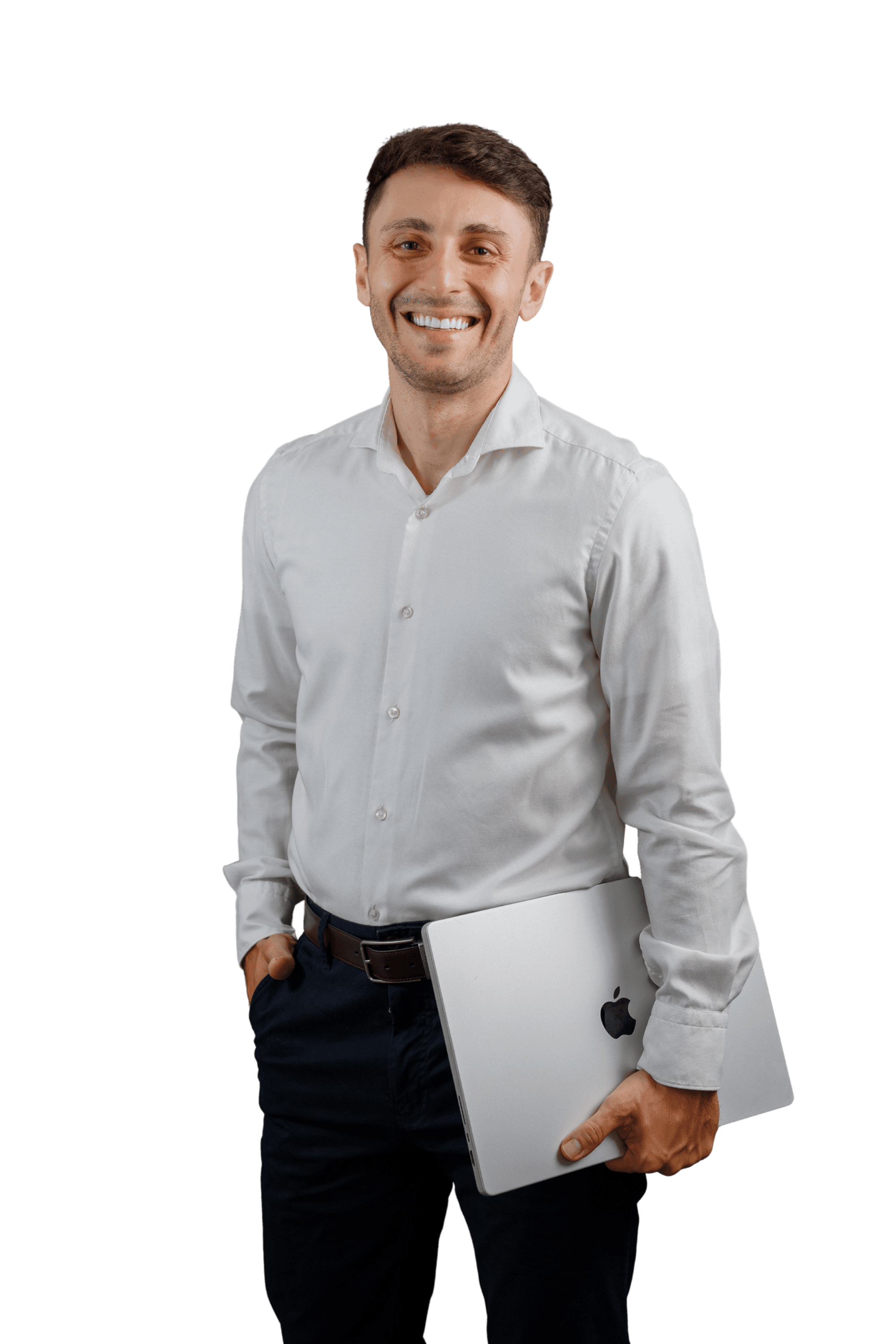 Stefano Lodi holding a laptop